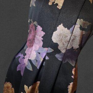 Black Dress With Metallic Flowers STELLA & JULIE sz 10